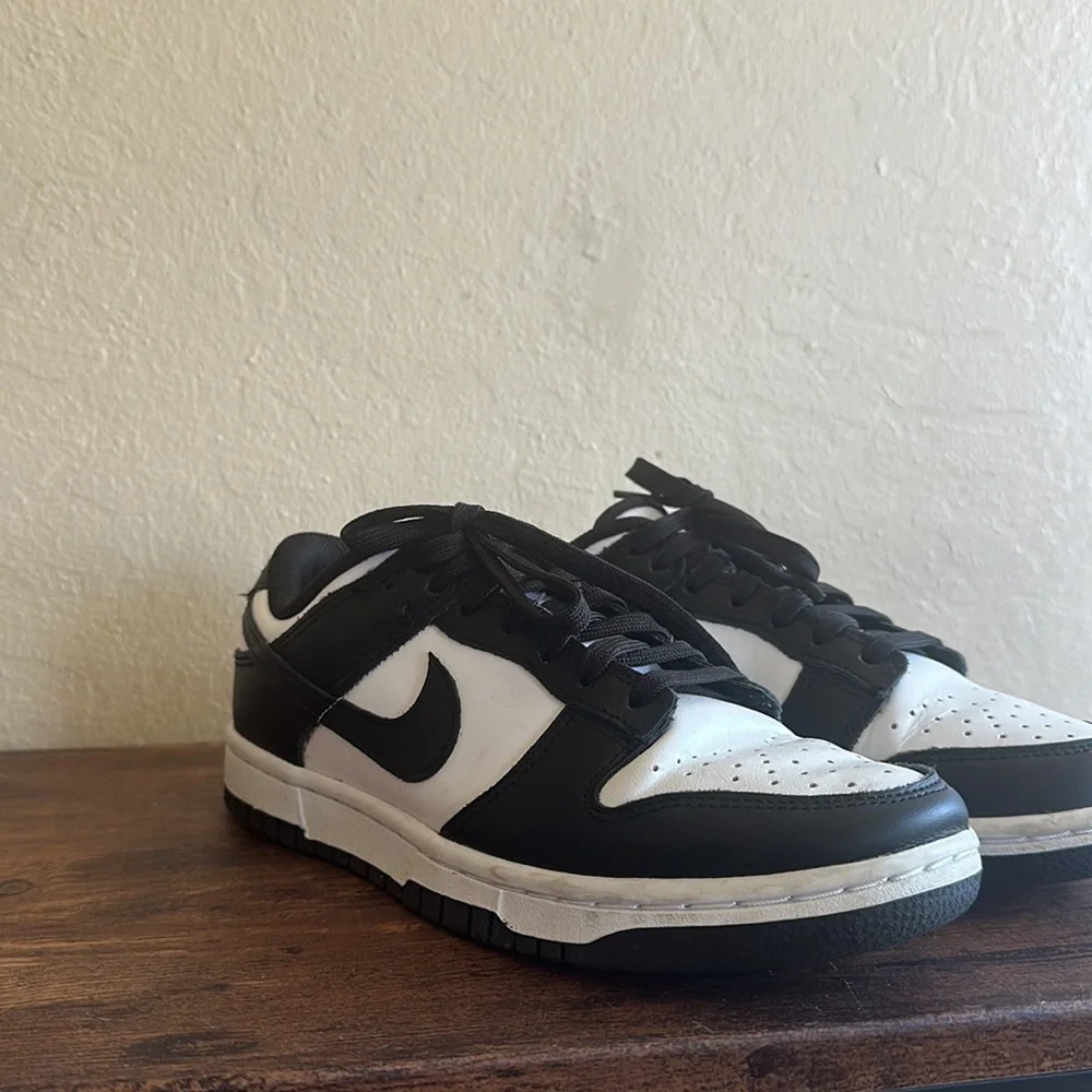 White/Black Nike Dunk Lows - Picture 2 of 5